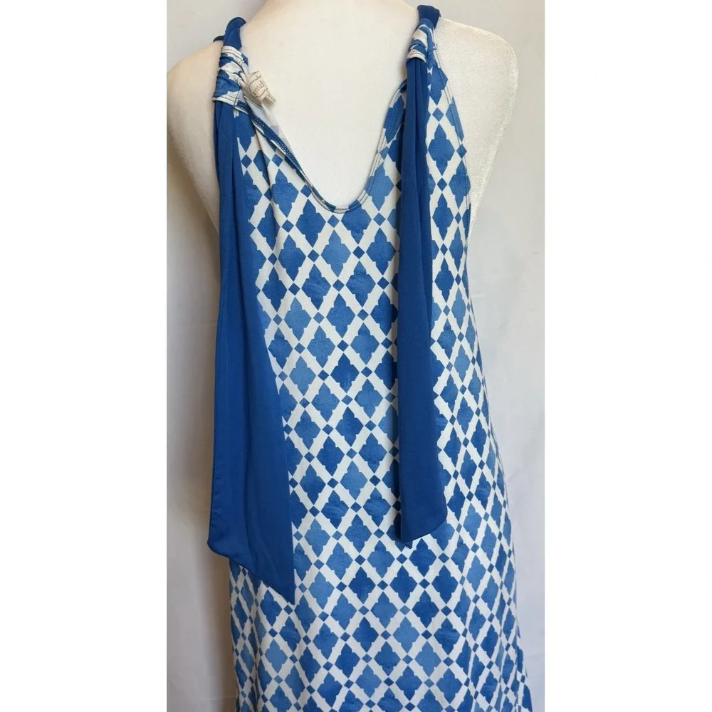 Mud Pie Mini Sun Dress Size S Coastal Scalloped Hem Geometric Beach Yacht - Picture 8 of 12